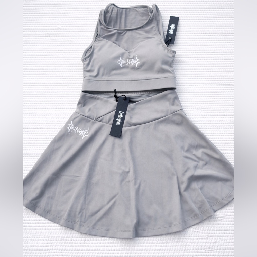 Civil Regime Metal Core Matching Set Sweetheart Mesh Bra XS Energy Skort S NWT